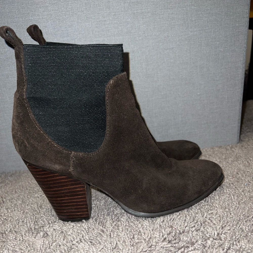 Brown suede boots